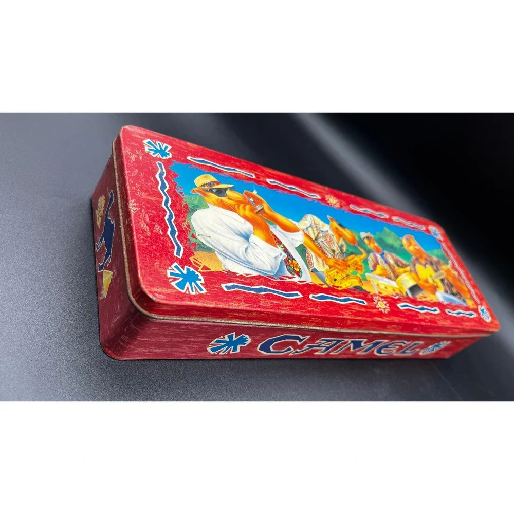 Vtg 1994 Joe Cool Camel Cigarette Tin Band‎ Collectible Storage Box 12x4.5x2 in